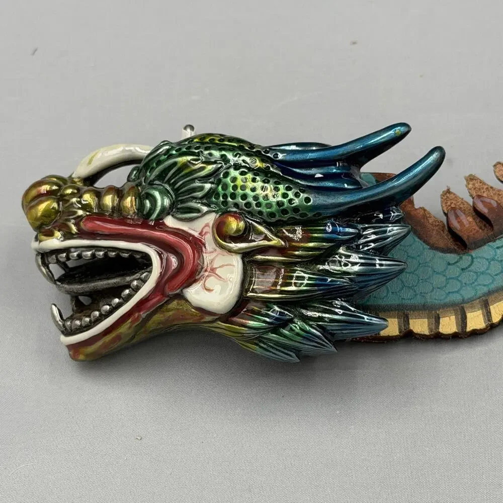 GUCCI Dragon Belt 105/42 Multicolor Leather Dragon Head Buckle Made Italy Rare